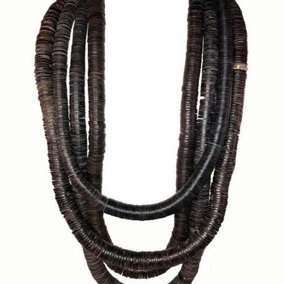 African Hand Made Coconut Disc Bead Necklaces Set of 4